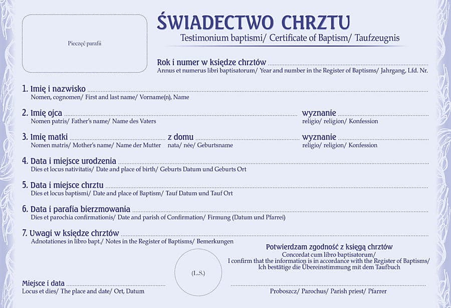 Świadectwo chrztu